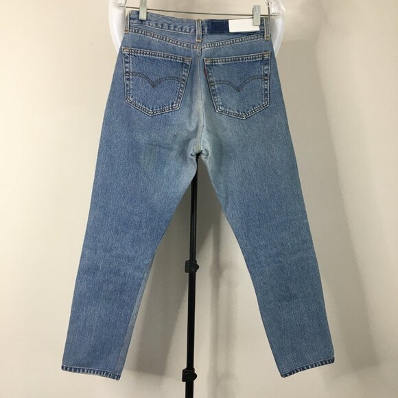 RE/DONE x Levis Button Fly Light/Med Wash High Rise Waist Crop Ankle Jeans - Picture 8 of 16